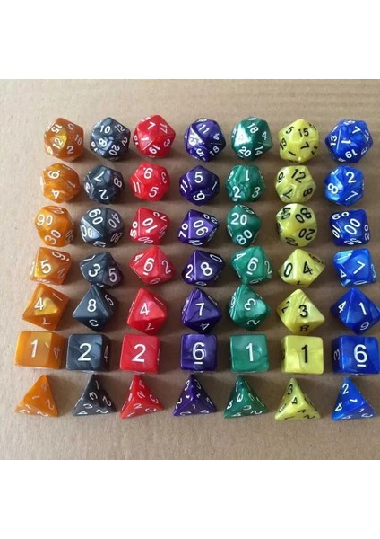F Stili Et Polyhedra Karışık Renkli Zar Küpleri Oynarken Oyun Masa Oyunu Zar Saklama Çantası Oyun Severler Için Mükemmel Hediye Eğlence (Yurt Dışından) fırsatları