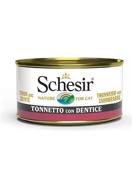 Schesir Ton Balıklı ve Sinarit Balıklı Jöleli Konserve Yetişkin Kedi Maması 85 gr