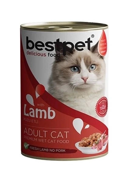 Bestpet Kuzulu Jöleli Yetişkin Konserve Kedi Maması 400 gr