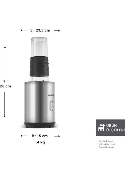 Smooth And Move Inox 350W Personal Kişisel Smoothie Blender