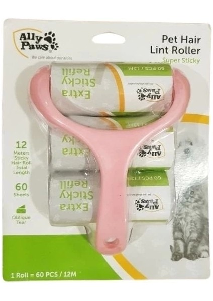 Ally Paws Kedi ve Köpek Tüy Toplama Rulosu 60 Yaprak