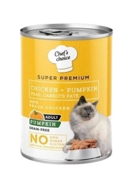 Chefs Choice Tavuklu ve Balkabaklı Tahılsız Ezme Yetişkin Konserve Kedi Maması 400 gr