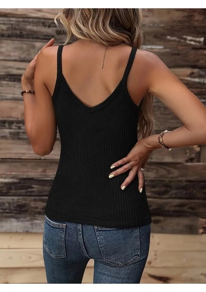 Fh Fashionhere Kadın Kruvaze Yaka Askı Halka Aksesuar Detay Waffle Bluz fırsatları