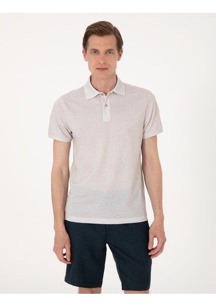 Erkek Bej Slim Fit Tişört 50306060-VR011