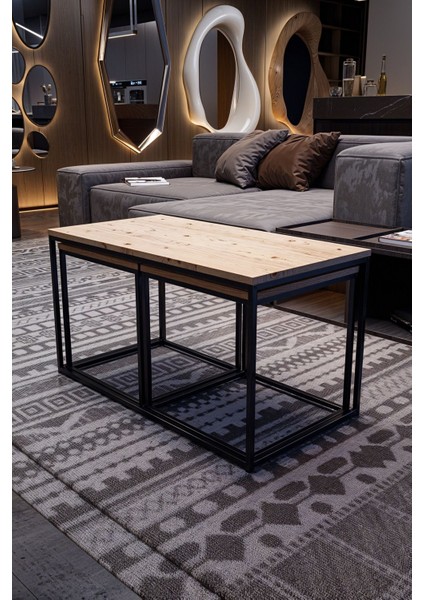 Elora 3'lü Orta Sehpa | Siyah | 90X48X48 cm fiyatları