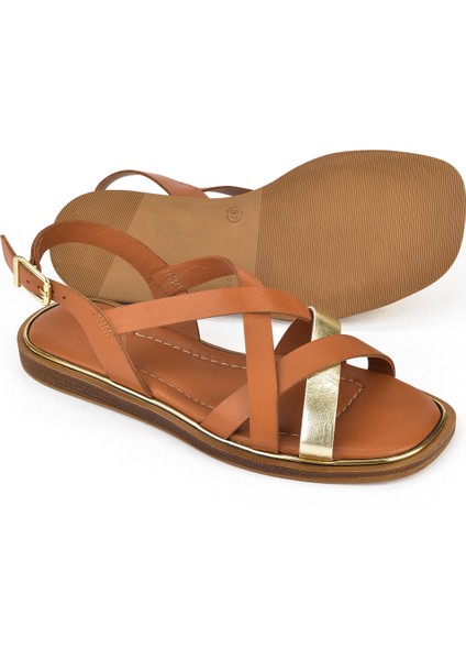 , Kadın Hakiki Deri Sandalet 1511032Z11501 Taba fırsatları