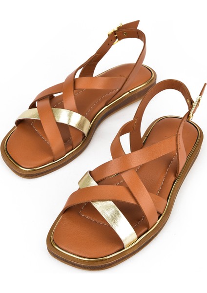 , Kadın Hakiki Deri Sandalet 1511032Z11501 Taba indirimleri