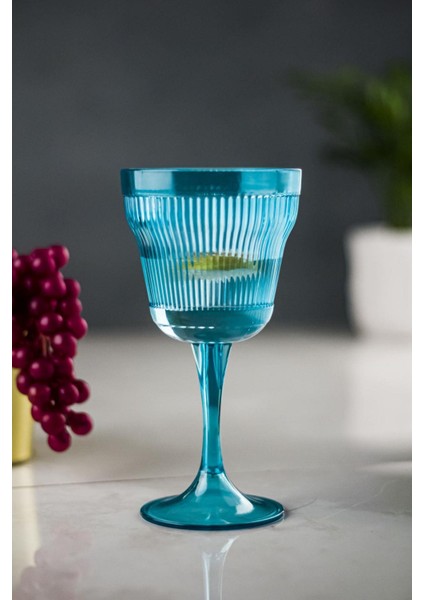 Akrilik Aquamarin Tekli Kadeh & Su Meşrubat Kahve Yanı Bardağı 300 ml ( Cam Değildir )