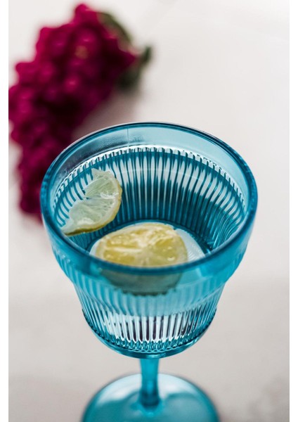 Akrilik Aquamarin Tekli Kadeh & Su Meşrubat Kahve Yanı Bardağı 300 ml ( Cam Değildir )