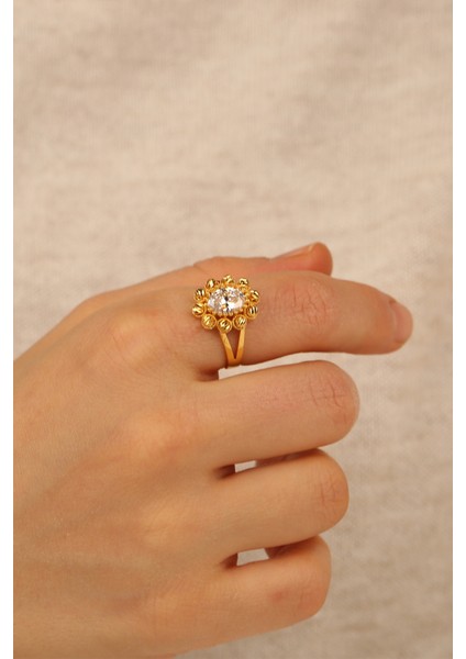 Dorikalı Tektaş Altın Yüzük ÇGLY0032