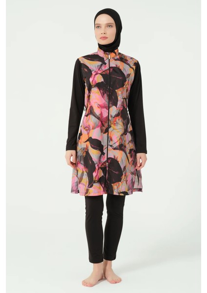 Esinti Desenli Su Itici Tam Tesettür Mayo Siyah - 25421-25 fiyatları