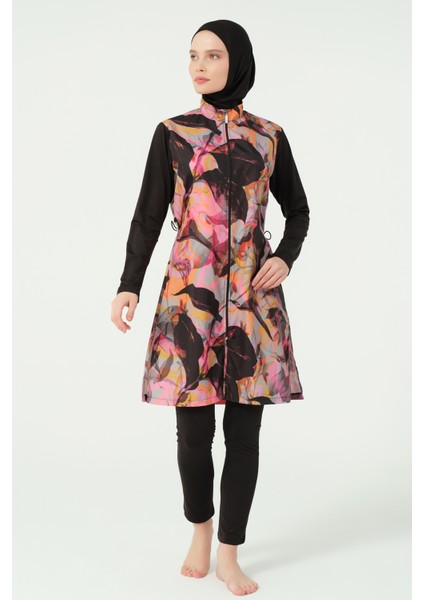 Esinti Desenli Su Itici Tam Tesettür Mayo Siyah - 25421-25 modelleri