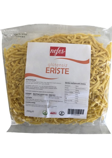 Glutensiz Erişte (250 gr)