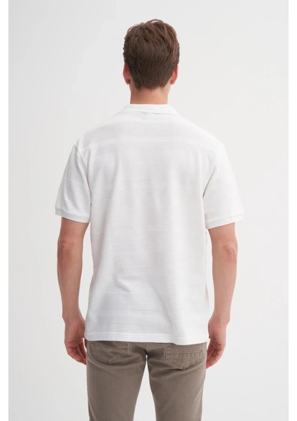 Cazador Polo Yaka Regular Fit Örme Çizgi Dokulu Tişört fırsatları