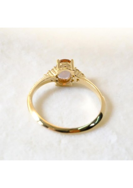 Gümüş Yüzük -Oval Kesim Tektaş Zultanit Yan Zirkon Taşlı Modern 925 Ayar Gümüş Kadın Yüzük-Hediyelik