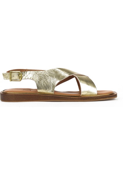 , Kadın Hakiki Deri Sandalet 1511032Z11500 Altın