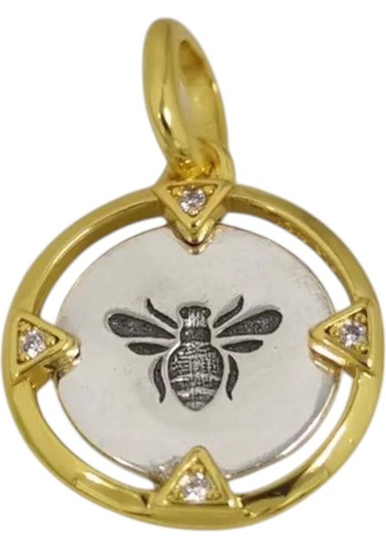 Arı Iki Renkli Madalyon Charm