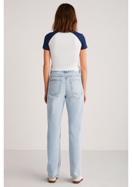 Vane Kadın Pamuk Kısa Kollu Baskılı Crop Beyaz/Navy T-Shirt indirimleri