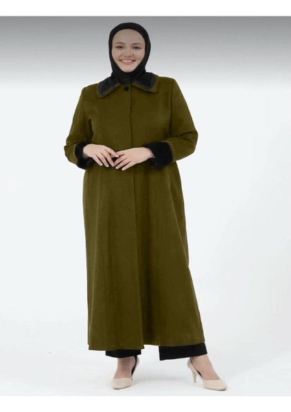 Neva Kadın Büyük Beden Astarlı Tesettür Anne Kaşe Manto fiyatları