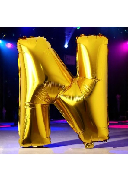 Vıp Yüksek Kalite 1 Metre Gold N Harfi Folyo Balon Gold N Harf Balon Helyum Gazına Uçan Balona Uygun