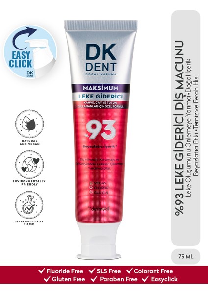 %93 Beyazlatıcı Maksimum Leke Giderici Diş Macunu 75 ml