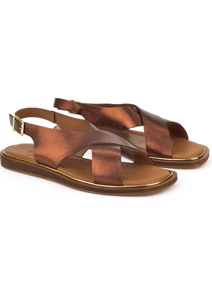 , Kadın Hakiki Deri Sandalet 1511032Z11500 Bronz fiyatları