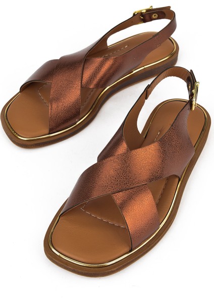 , Kadın Hakiki Deri Sandalet 1511032Z11500 Bronz indirimleri