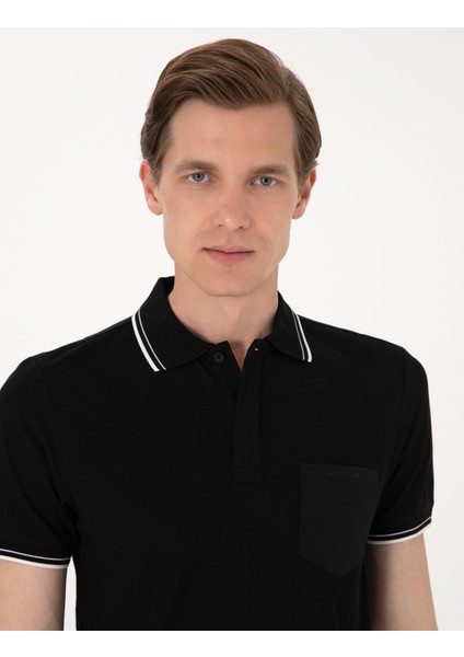 Erkek Siyah Slim Fit Tişört 50302631-VR046 fiyatları