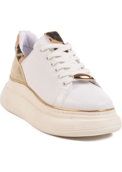 Beyaz Yüksek Topuklu Kadın Sneaker T-300 Z