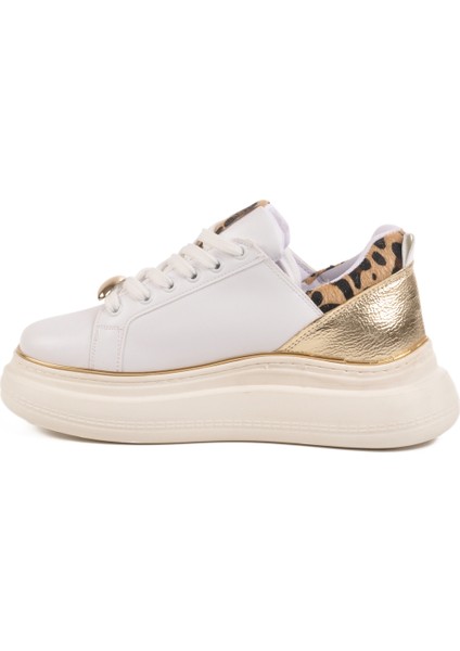 Beyaz Yüksek Topuklu Kadın Sneaker T-300 Z