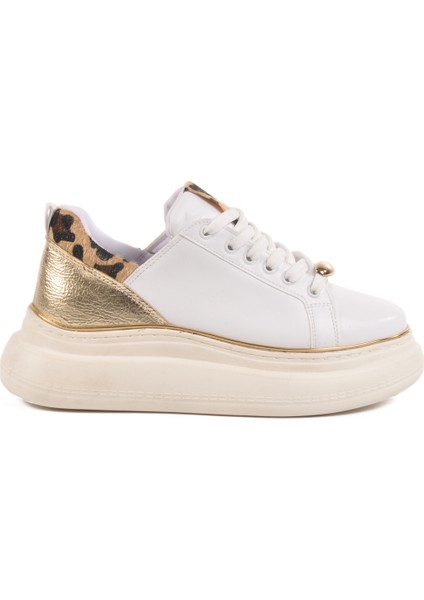 Beyaz Yüksek Topuklu Kadın Sneaker T-300 Z