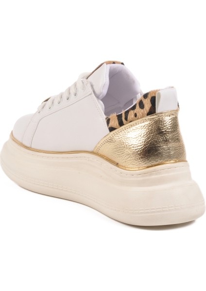 Beyaz Yüksek Topuklu Kadın Sneaker T-300 Z