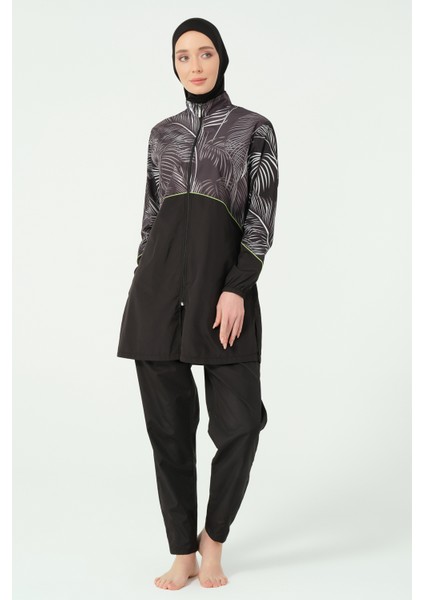 Kıl Biye Süslemeli Tam Tesettür Mayo 25267-25 - Siyah fırsatları