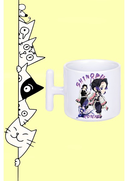 Anime Demon Slayer Shinobu Kotcho Karakter Tasarım Baskılı Beyaz T Sap Kupa Bardak