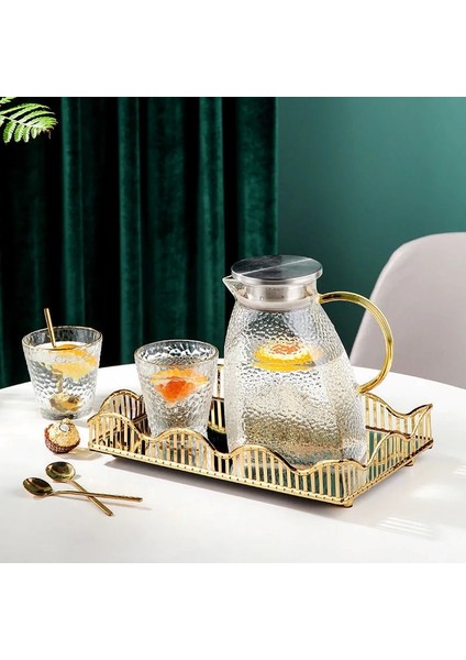 Borosilikat Cam Buzlu Gold Saplı Dolap Kapağına Uyumlu Sürahi 1500 ml Seriva fiyatları