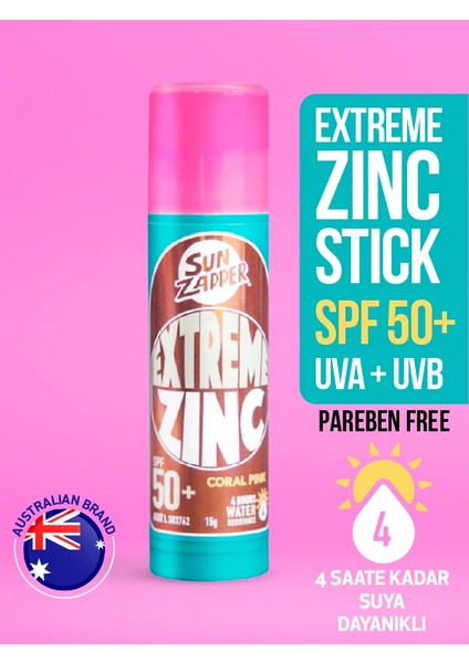 Extreme Zinc Stick Coral Pink SPF 50 + 15G modelleri