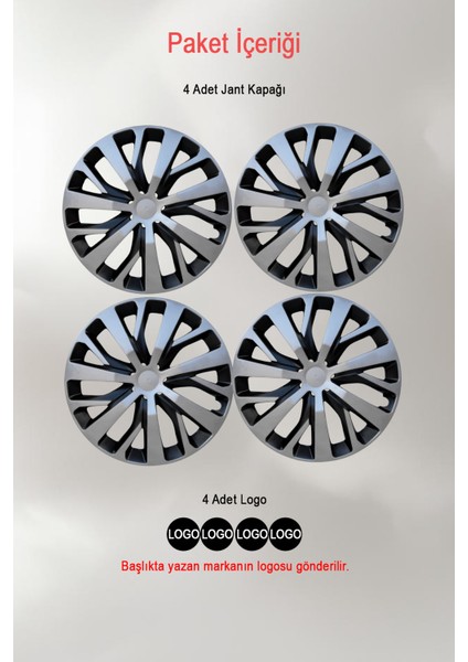 Hyundai I10 I20 I30 16'' Inç Jant Kapağı 4 Adet Çift Renk 309