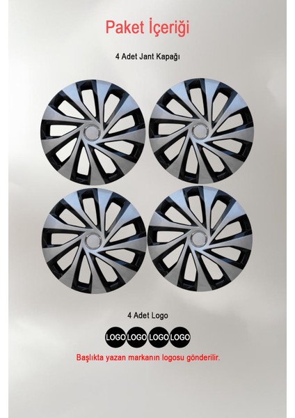 Mitsubishi Attrage Colt Grandis 16'' Inç Jant Kapağı 4 Adet Çift Renk 306