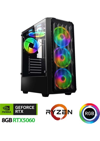XSR1156 Ryzen 5 7500F 32GB Ddr5 Ram 2tb M.2 Nvme SSD 8gb RTX5060 27" 180Hz Oyuncu Bilgisayarı