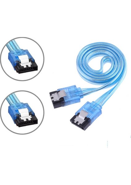 50CM Sata 3.0 Data Kablosu - 6gbps - SSD & HDD Uyumlu, Kilitli Metal Başlıklı Hızlı Veri Aktarımı