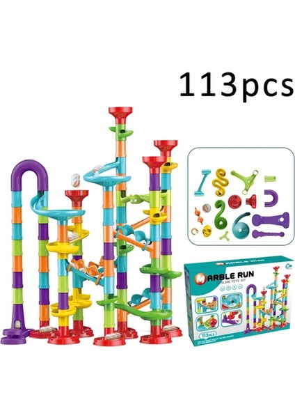 Dıy Construction Run Yarış Pisti Yapı Taşları Çocuklar 3D Labirent Top Rulo Oyuncaklar Noel Hediyesi 45/93/113/142PCS Setcolor: 113PCS (Yurt Dışından)