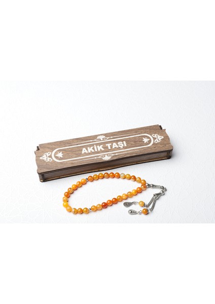 Kutulu 33 Lü Tesbih Akik Taşı