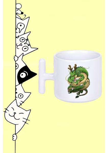 Shenron Dragon Ball Z Anime Karakter Tasarım Baskılı Beyaz T Sap Kupa Bardak