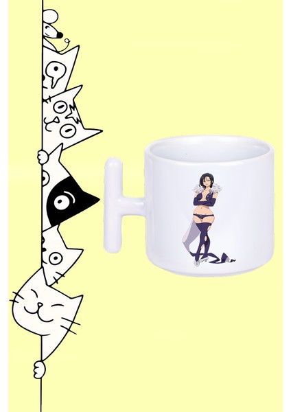 Merlin Karakter Anime Seven Deadly Sins Tasarım Baskılı Beyaz T Sap Kupa Bardak