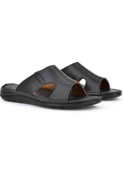 , Erkek Hakiki Deri Konfor Terlik 1511052Z0321 Siyah fiyatları