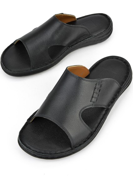 , Erkek Hakiki Deri Konfor Terlik 1511052Z0321 Siyah indirimleri