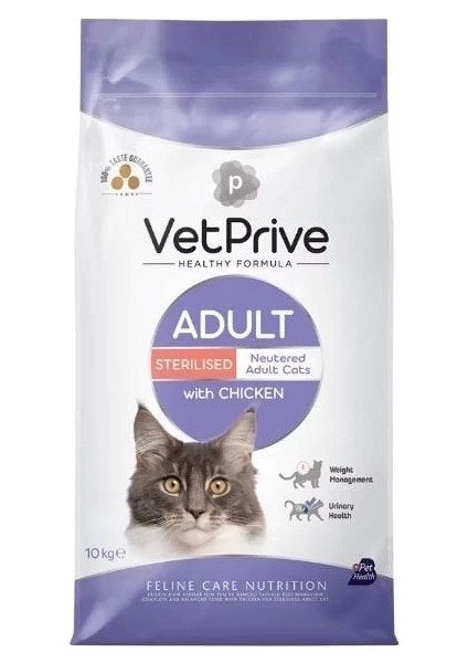 Vet Prive Tavuklu Kısırlaştırılmış Kedi Maması 10 kg