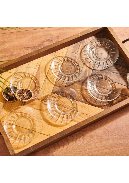 Elysia 6'lı Çay Tabağı Seti - Şeffaf - 13,2 cm