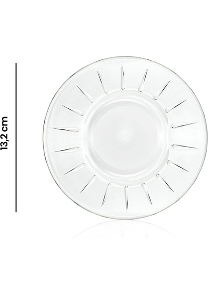 Elysia 6'lı Çay Tabağı Seti - Şeffaf - 13,2 cm