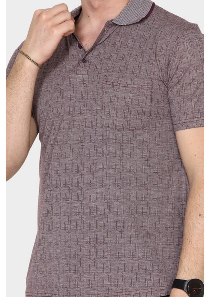 Erkek Baba Tişört Yakalı Cepli Desenli Model Klasik Kesim fırsatları